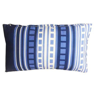 China Custom Flame Retardant Modern Blue Floral Striped Long Lumbar Waist Pillow Manufacturer for sale