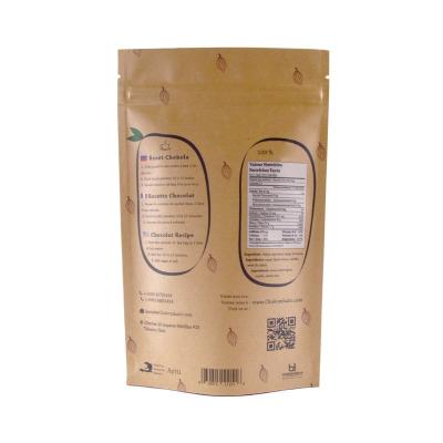 China Resealable Recyclable Custom Kraft Paper Stand Up Zip Lock Pouch For Coffee Packaging Bag for sale