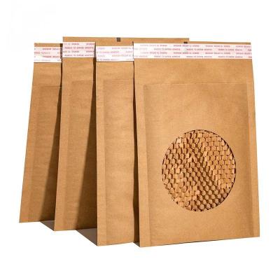 China Personalized Customization Delivery Bags Customized Biodegradable Full Kraft Corrugated Paper Express Courier Bag Honeycomb Mailer for sale