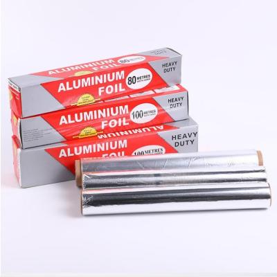 China Eco-friendly Customized Baking Aluminum Foil Food Grade Kitchen Aluminum Foil Roll Wrapping Paper BBQ Foil for sale