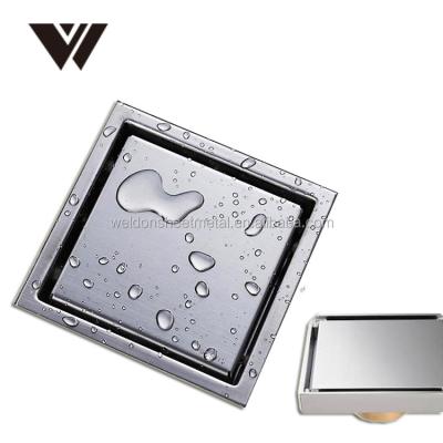 China Weldon High Quality Cheap Bathroom Accessories Strainer 4 Inch Stainless Steel Rectangular Floor Drain for sale