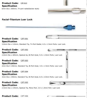 China Metal Liposuction Cannula for sale