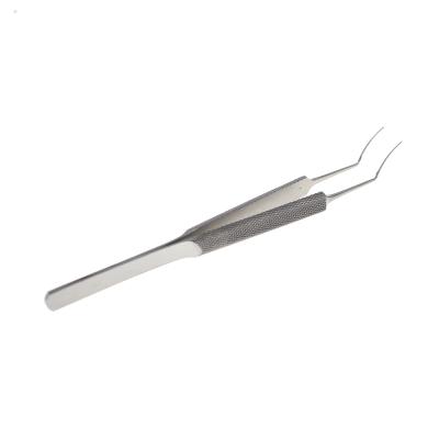 China Micro Stainless Steel Ophthalmic Micro Round Handle Capsulorhexis Tweezers for sale