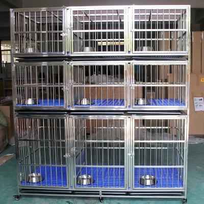 China Guangzhou Mesh Aluminum Alloy Collapsible Drop Large Stocked Stainless Dog Cages For Dogs for sale