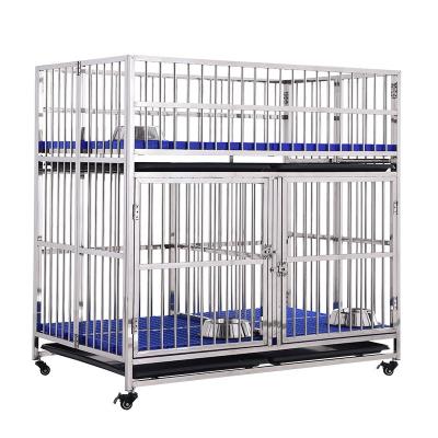 China Foldable Kennel Stocked Mat Dog Stainless Steel Pet Crate Crates for sale