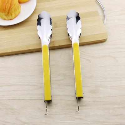 China 9 Inch Heavy Duty Durable Food Tongs Stainless Steel Serving Tongs Multifunctional Bread Baking Tongs for sale