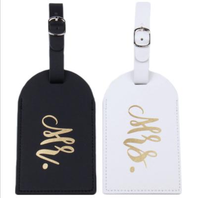 China Luggage Favor Mr. and Mrs. Wedding Favors Custom Made PU Leather Luggage Tags for Gifts for sale