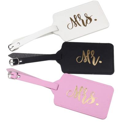 China Luggage Customized Printing White Black Pink PU Leather Travel Luggage Tags for sale