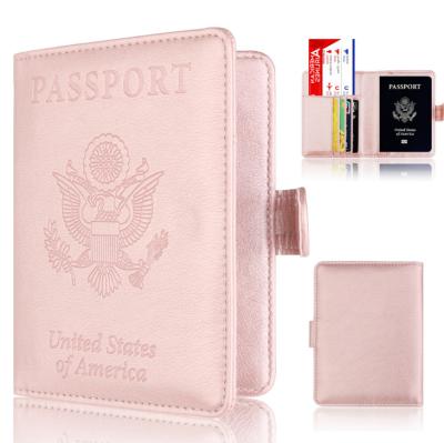 China Wholesale NATIONAL RFID Blocking PU Leather Passport Holder Travel Wallet Passport Covers Latch for sale