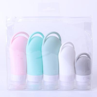 China BEAUTY PACKAGING 38ml 60ml 90ml Squeeze Silicone Travel Bottle Set With PVC Bag For Shampoo Lotion Shower Gel for sale