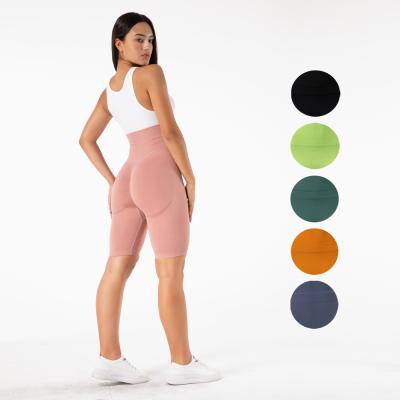 China Shascullfites Breathable Seamless Gym And Training Pink Seamless Biker Shorts Running Shorts Women Yoga Shorts crack! crack! for sale