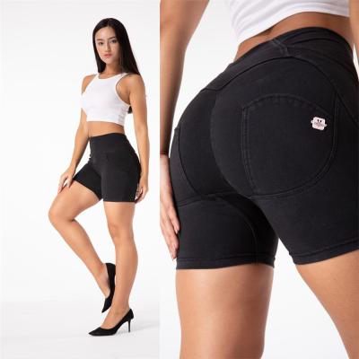 China Shascullfites Breathable Melody Booty Scrunch High Waist Shorts Fitness Sportswear Compression Stretch Denim Workout Yoga Shorts for sale