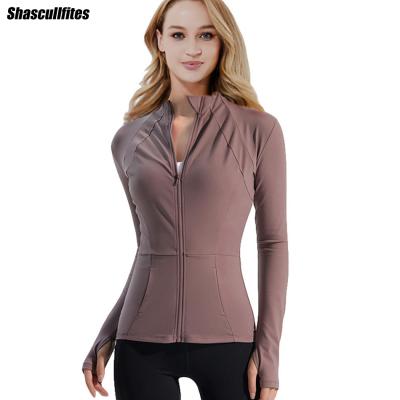 China Shascullfites Breathable Running Jacket Women Sports Tops Woman Gym Shirt Jacket With Long Sleeves Training Top Fitness Women for sale