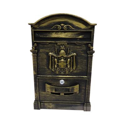 China Cast Iron Mailbox Bronzed Antique Brass Mailbox Antique Copper Mailbox for sale