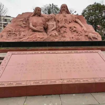 China China EUROPEAN cheap manual red sandstonerelief factory price natural stone sculpture for exterior decoration and beautificat for sale