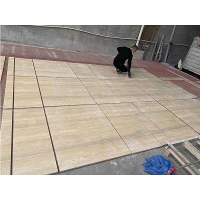 China Modern Italian Silver Gray Travertine and Marble Slabs 18mm Thickness for sale