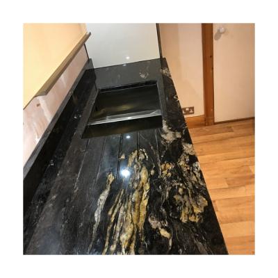 China Contemporary Cosmic Black Granite Countertops for sale