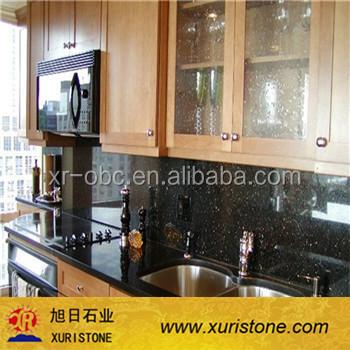 China Absolute black natural stone granite kitchen countertops, kitchen table tops, natural black granite benchtops for sale