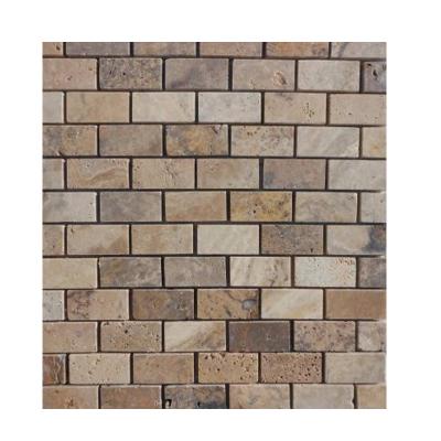 China Parquet Mosaic Slab, Travertine Mosaic Pattern for Interior&Exterior for sale