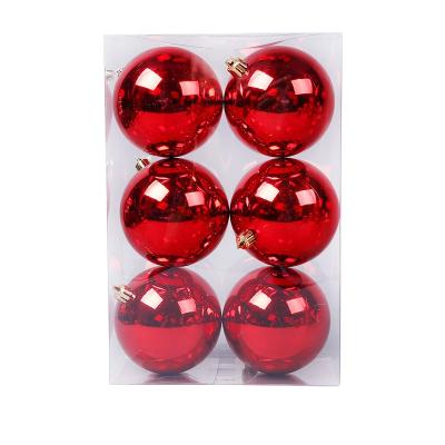 China 6 pc/set 10cm Plastic Christmas Tree Decoration Ornaments Chandelier Glitter Frosted Plastic Balls for sale