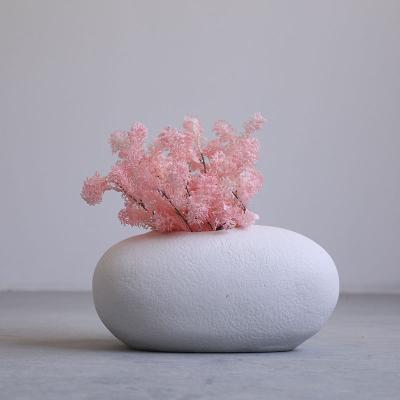 China Indoor Home Decor Plant Pink Grass Nest Bird Dinosaur Eggs Sandstone Decoration Art Sets Potted Bonsai Environment Friendly Misty White White for sale