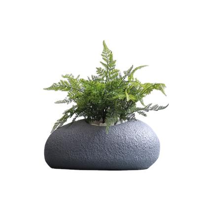 China Indoor Bonsai Environmental Friendly Home Decor Fern Potted Plant Green Egg Dinosaur Sandstone Decoration Art Sets for sale