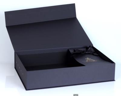 China Large Recyclable Custom Logo Rectangle Matte Black Garment And Accessories Magnetic Closure Gift Box Cardboard Apparel Gift Boxes Processing for sale