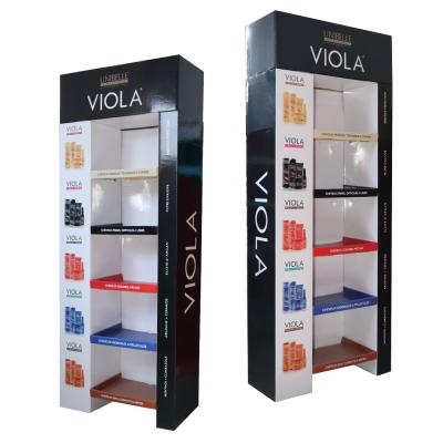 China Display Pop POS Retail Shelf Paper Supermarkets Rack Cardboard Cosmetic Display Stand for sale