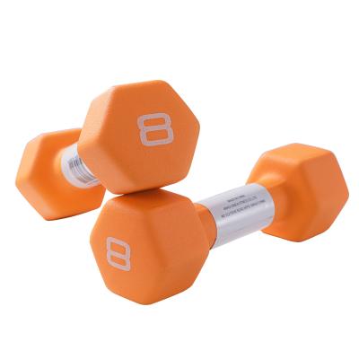 China New Style Fitness Dumbbell High Density Sponge Non-Slip Type 8 Pound Dumbbell Colorful Thick Neoprene Coating for sale