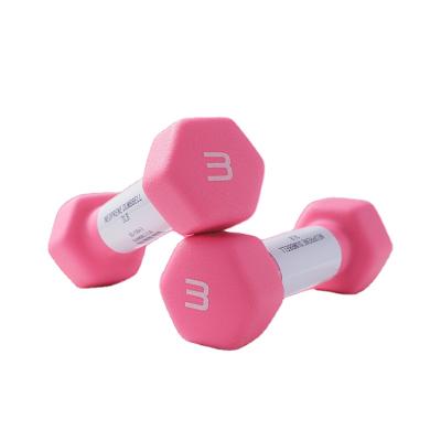 China New Style Fitness Dumbbell High Density Non-Slip Sponge Type 3 Pound Dumbbell Colorful Thick Neoprene Coating for sale