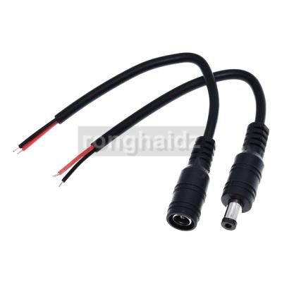 China 5.5x2.1mm 5.5x2.5mm DC Female/Male Connector Plug Cable Wire Jack Adapter for CCTV Camera LED Strip Light Power Adapter Plug DC Cable for sale