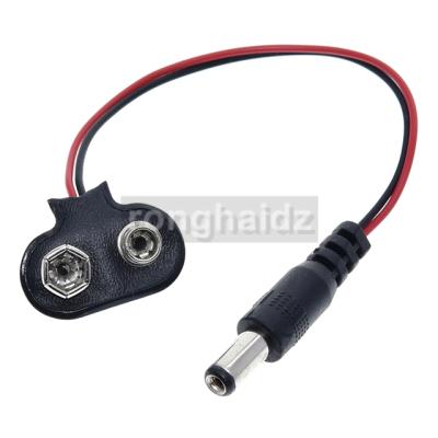 China Toys 9V 15cm Battery Clip Cable Button Power Cable Battery Buckle Snaps Power Cable Connector Black Red DC Jack Connector for sale