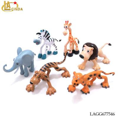 China Decorative gift pvs decorative toys, zoo animal figurines, children play cartoon zoo animal set toy for sale