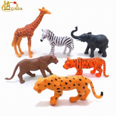 China OEM Decoration OEM Kids Toys Wild Animals Model Forest Soft Plastic Animal Figurine PVC Set Wholesale for sale