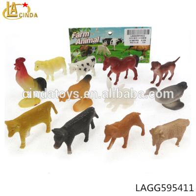 China 12 animal model of the animal set 4.5-7cm PVC children toys poultry and farm animal for sale