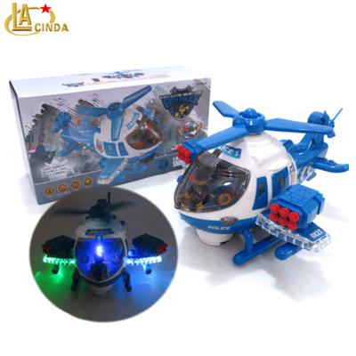 China Airplane Flash Light And Music Battery Operated Toy With Small Blocks Figure Kids Battery Operated Toys For 2019 for sale