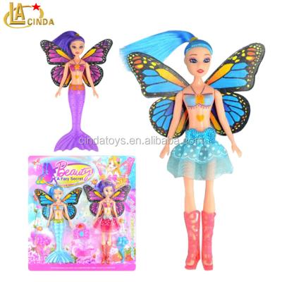 China Cartoon Toy Blister Card Children Plastic Toys Doll Mermaid Packing Doll Lovely For Girl for sale