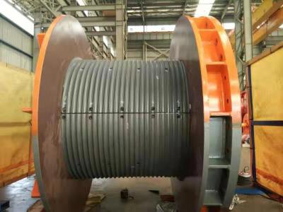 China Custom Wire Rope Winch Drum With Grooved Lebus Sleeves For Mining & Industry for sale