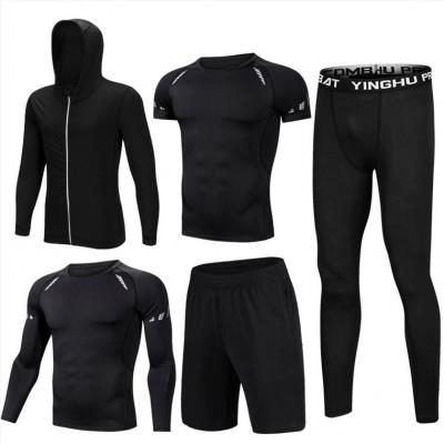 China Breathable 5 Pieces Set Brand Jogging Training Suits Spandex / Polyester Plus Size Custom Logo High Quality for sale