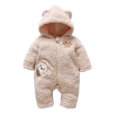 China Breathble Cozy Wholesale Winter Sherpa Cut Bear Crawling Clothes Baby Romper Newborn Infant Set for sale