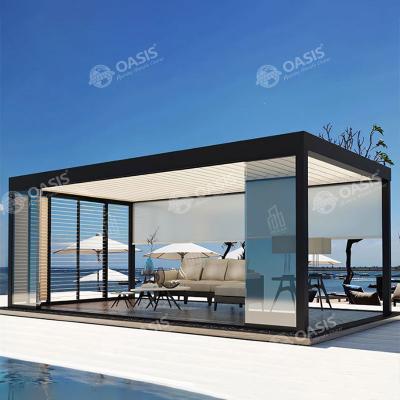 China Motorized Garden Pavilion Aluminium Louvre Roof System Pergola Customized Size for sale