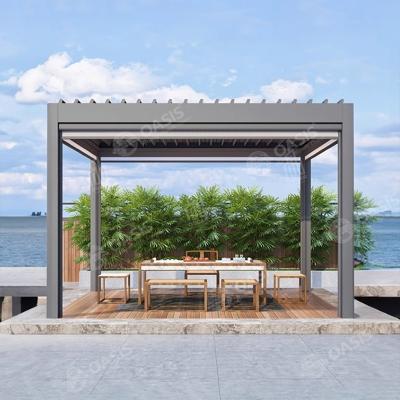 China Moderne Handkurbel, leichte Aluminium Pergola, Pulverbeschichtung, leichte Pavillon zu verkaufen