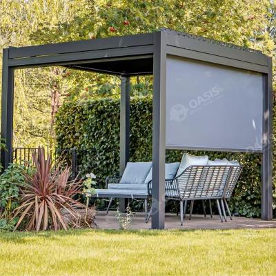 China Pergola de aluminio motorizada para mansiones, Pergola de aluminio ajustable. en venta