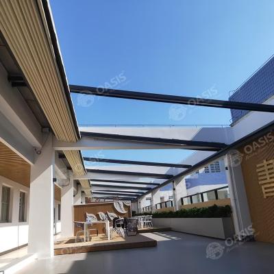 China Pergola de tela retráctil de aluminio para mansiones y casas en venta