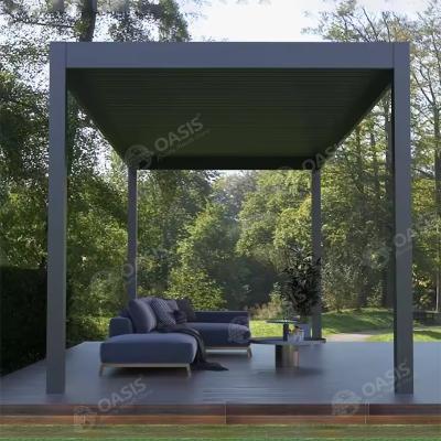 China Hot Sale 3x3M Outdoor Gazebo Garden Aluminum Louvered Pergola For Mansions for sale