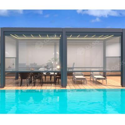 China Fabriek voor de levering van moderne aluminium pergola met elektrische lamellen Heavy Duty type Te koop