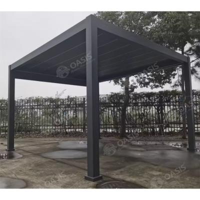 China Outdoor Garden Furniture Aluminum Automatic Roof Aluminum Louvered Pergola For Mansions for sale