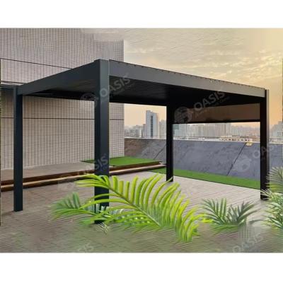 China 3X4M Louver Aluminium Gazebo Luxury Mordern Aluminum Louvered Pergola For Mansions for sale