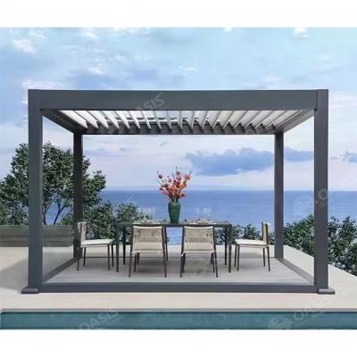 China Factory EXW Prices Hot Sale Remote Control Garden Sun Louver Electric Motorized Aluminum Pergola For Mansions for sale