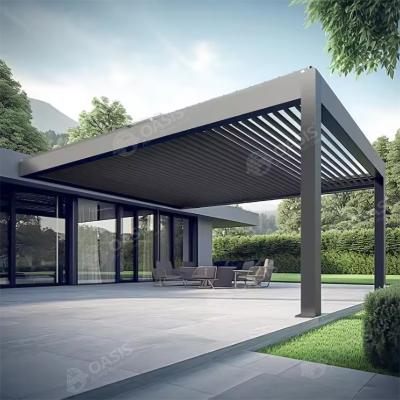 China Pergola Patio Alumínio Mobiliário de jardim impermeável Pergola de alumínio motorizada para mansões à venda